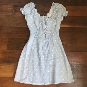 Reformation small blue dot dress
